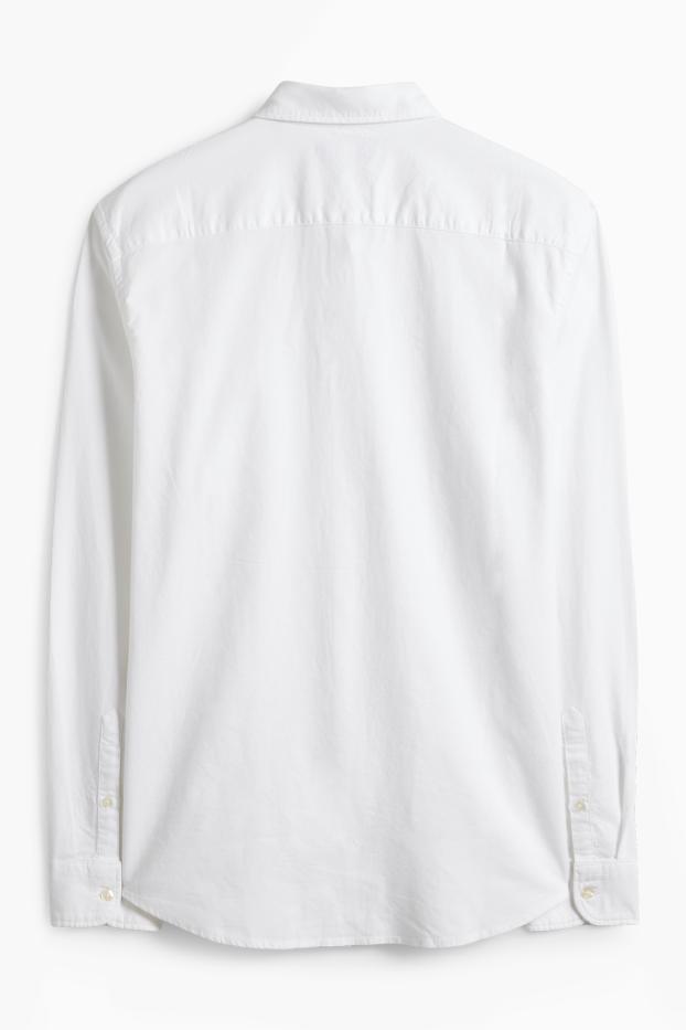 Pánské - Košile - regular fit - button-down - bílá