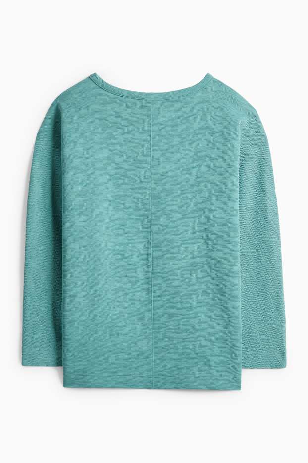 Dámské - Mikina - žebrovaná - zelená