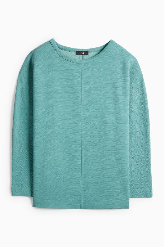 Dámské - Mikina - žebrovaná - zelená