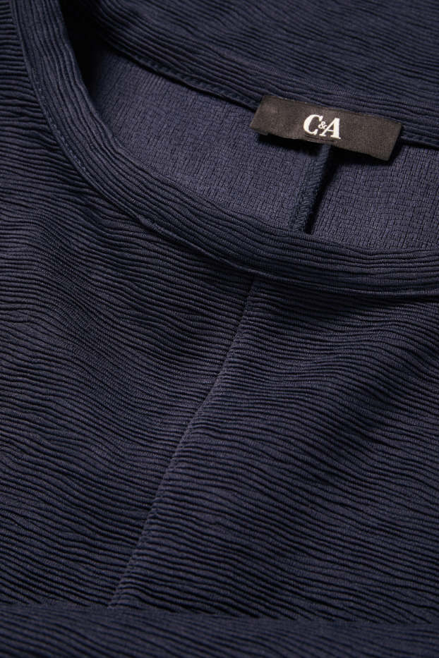 Dámské - Mikina - žebrovaná - tmavomodrá