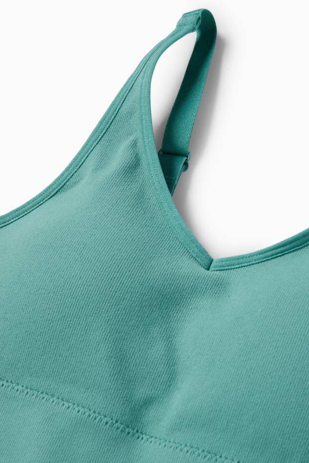 Damen - Sport-BH - wattiert - gerippt - seamless - grün