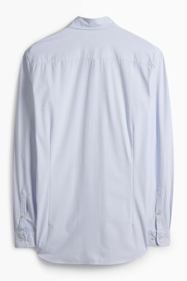 Home - Camisa formal - slim fit - Kent - Flex - estampat minimalista - blanc / blau clar