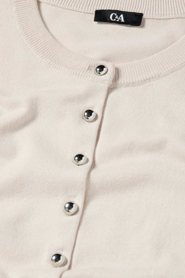 Dames - Gebreid vest - licht beige