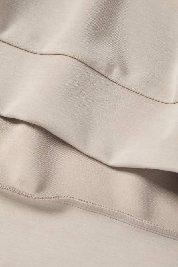 Femei - Bluză de molton basic - bej deschis