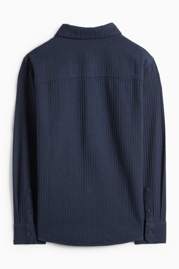 Copii - Băieți - Cămașă - structurată - albastru închis