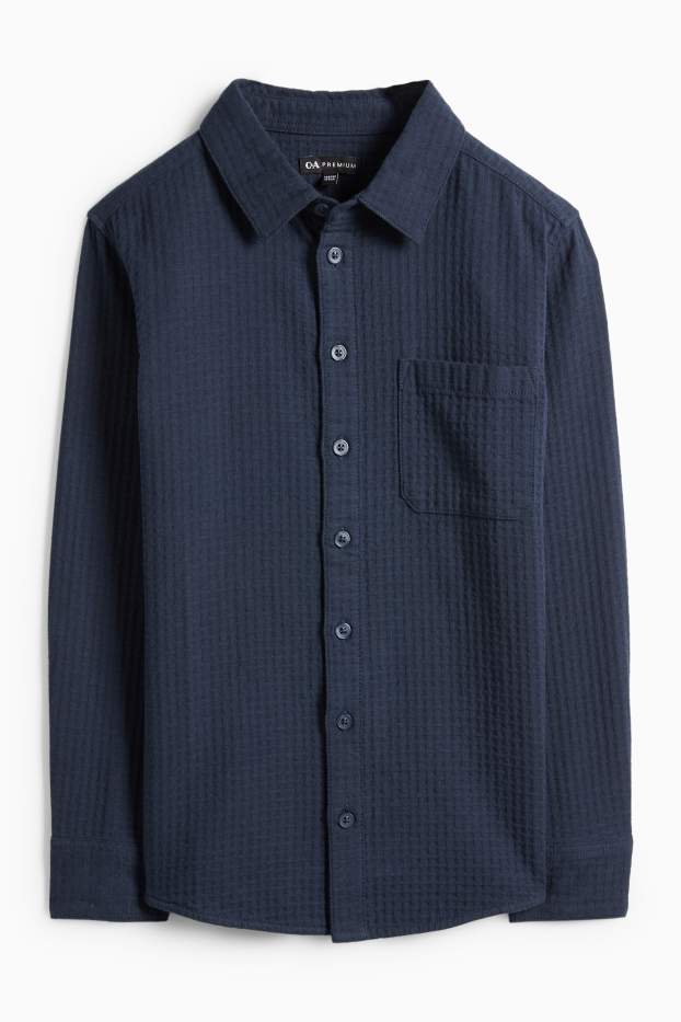 Copii - Băieți - Cămașă - structurată - albastru închis