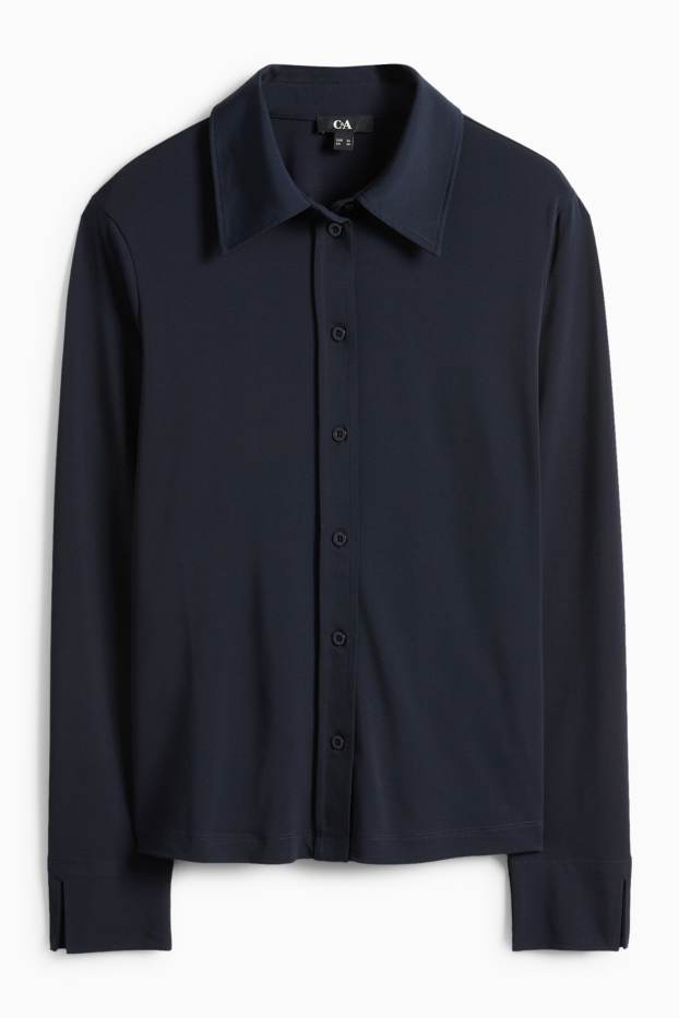 Dámské - Žerzejová halenka - tmavomodrá