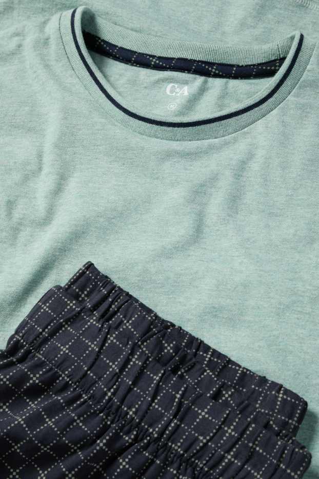 Hommes - Pyjama - vert / bleu foncé