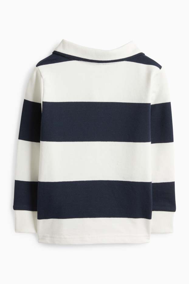 Děti - chlapci - Triko s dlouhým rukávem - tmavomodrá / krémově bílá