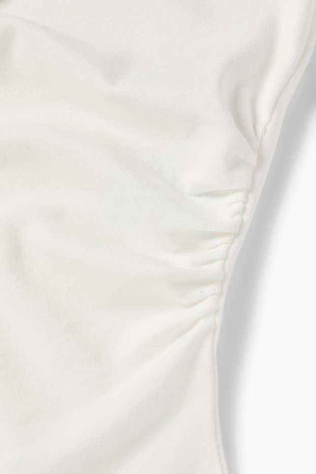 Dámské - Tričko s dlouhým rukávem - slim fit - bílá