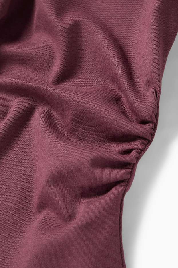 Dámské - Tričko s dlouhým rukávem - slim fit - fialová