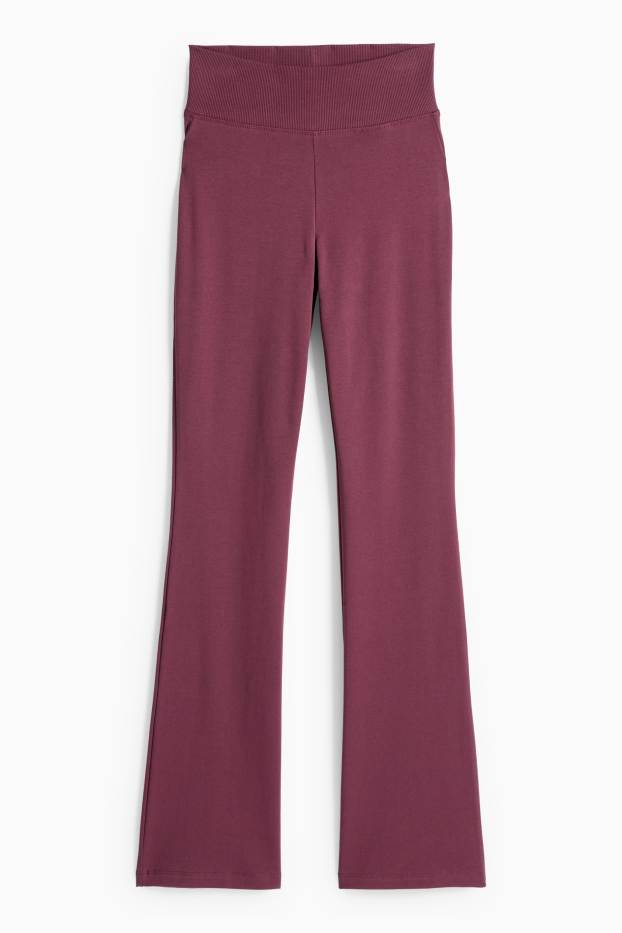 Dámské - Flared legíny - bordeaux