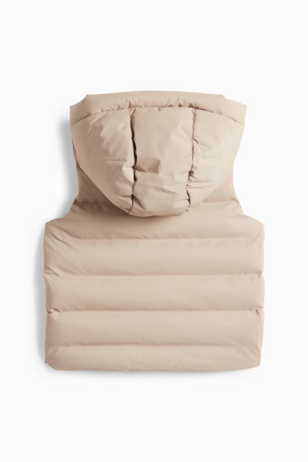 Kinder Jungen - Steppweste mit Kapuze - wasserabweisend - taupe