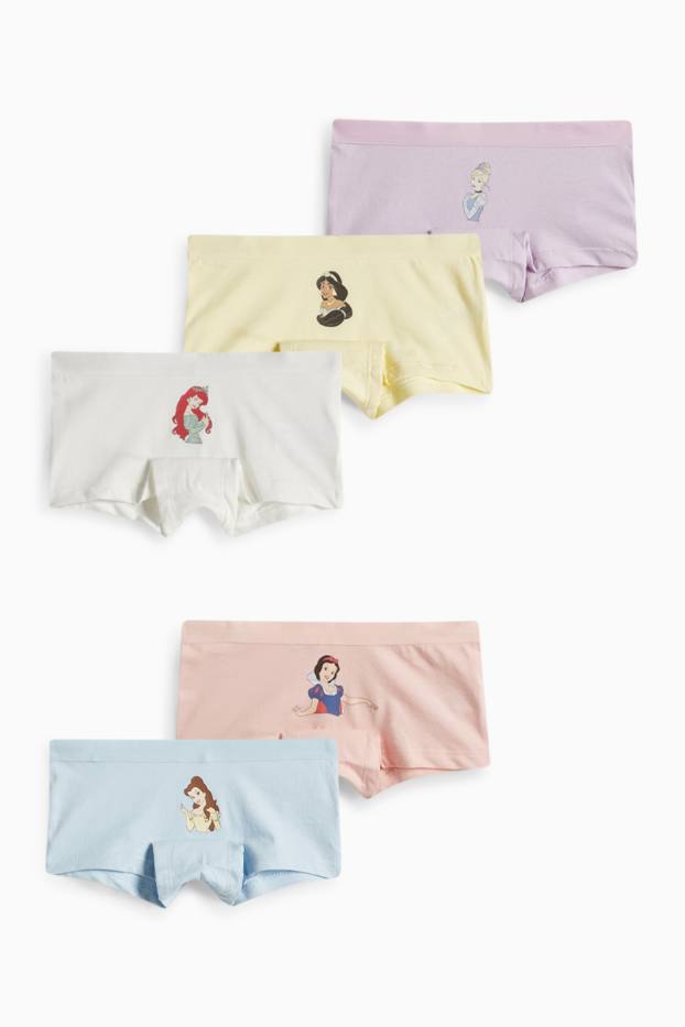 Kinder Mädchen - Multipack 5er - Disney Prinzessin - Boxershorts - hellblau