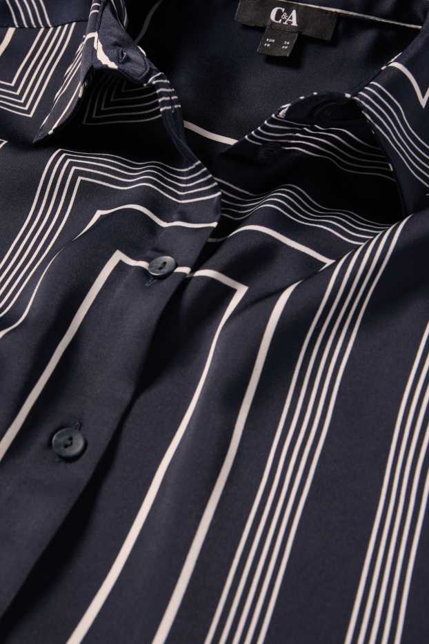 Damen - Bluse - gemustert - dunkelblau