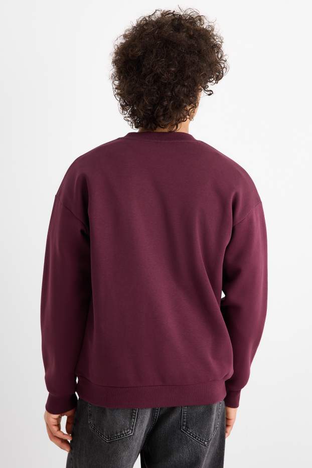 Pánské - Vánoční mikina - Snoopy - tmavočervená