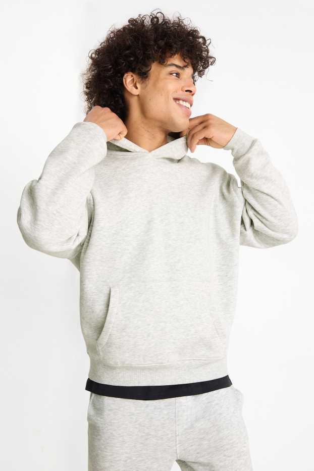 Herren - Oversized-Hoodie - hellgrau-melange