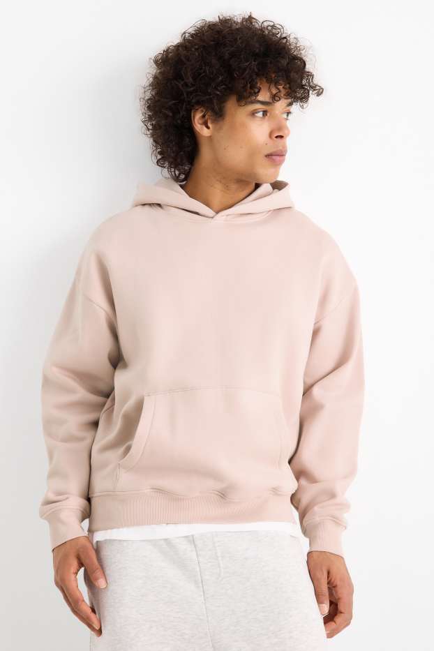 Hommes - Sweat à capuche Oversize - rose