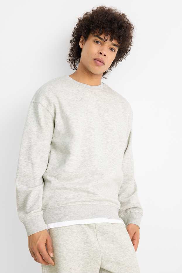 Hommes - Sweat Oversize - gris clair chiné