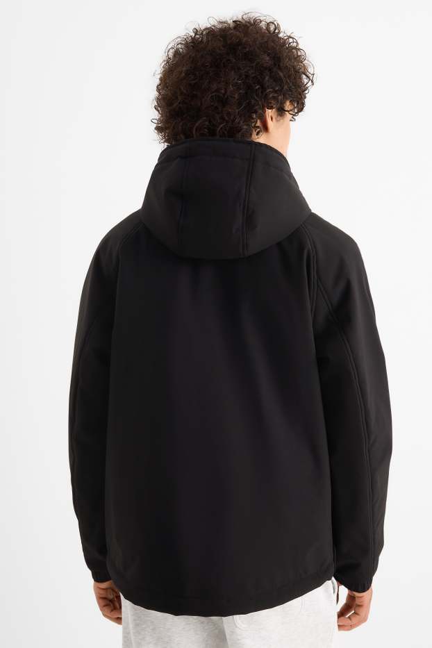 Men - Jacket with hood - lined - black