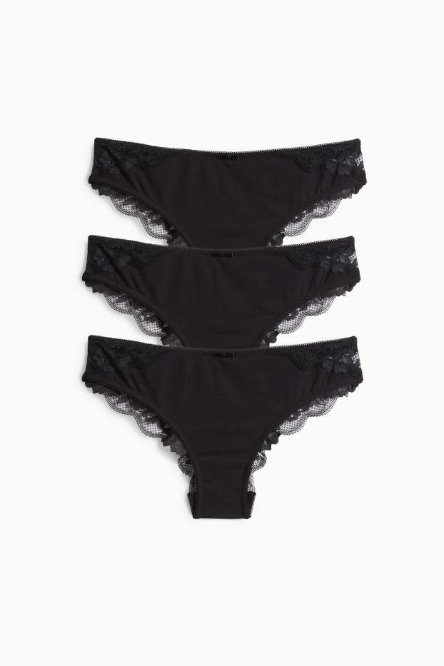 Women - Multipack of 3 - knickers - black