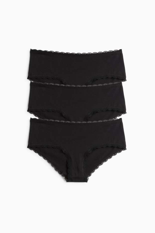 Dona - Paquet de 3 - calces hipster - negre