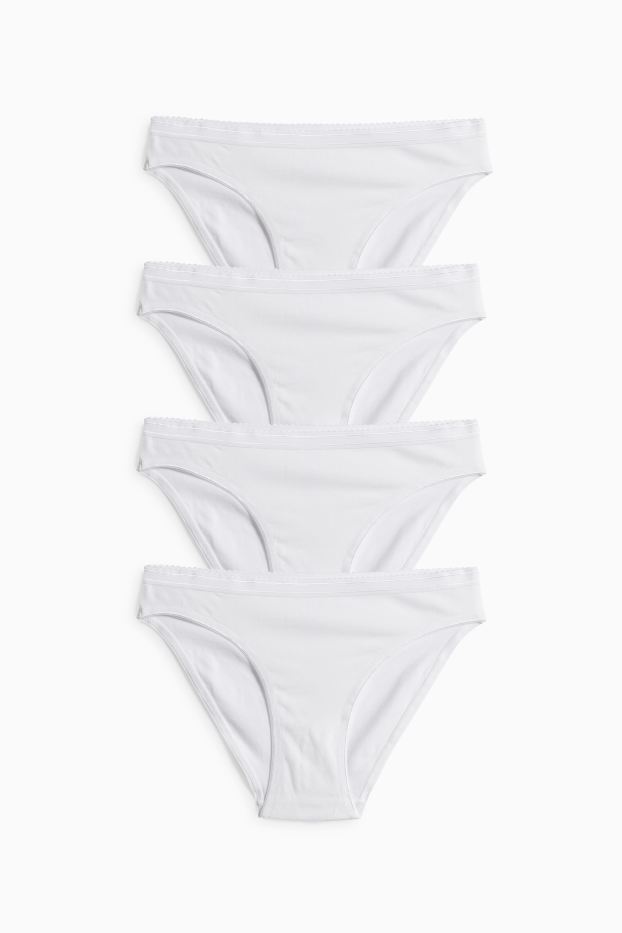 Damen - Multipack 4er - Slip - weiß