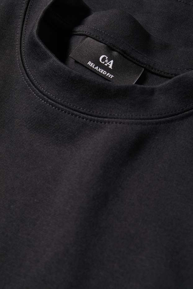 Pánské - Tričko - relaxed fit - černá