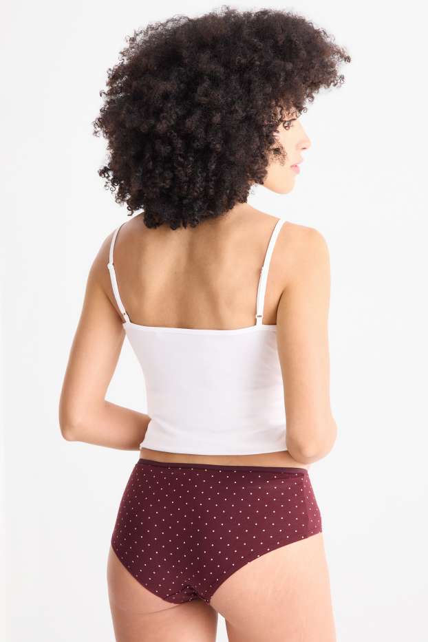 Dames - Set van 4 - hipster - donkerrood