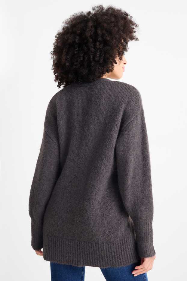 Damen - Strickjacke - dunkelgrau