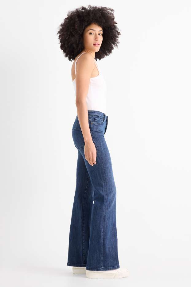 Dámské - Flared jeans - mid waist - džíny - modré