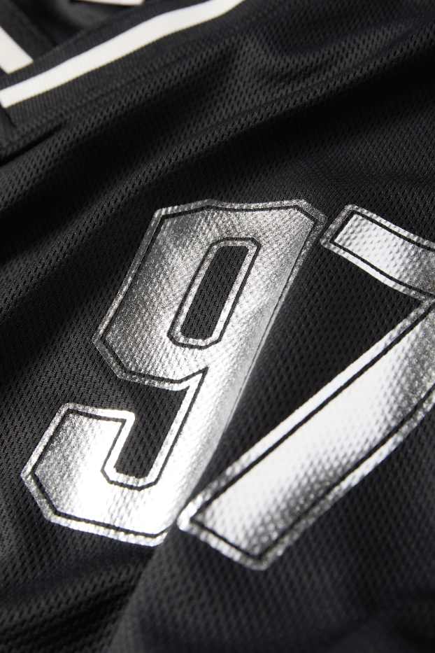 Kinder Mädchen - SmileyWorld® - Kurzarmshirt - Glanz-Effekt - schwarz