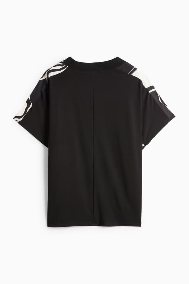 Femei - Tricou - relaxed fit - cu flori - negru / nej