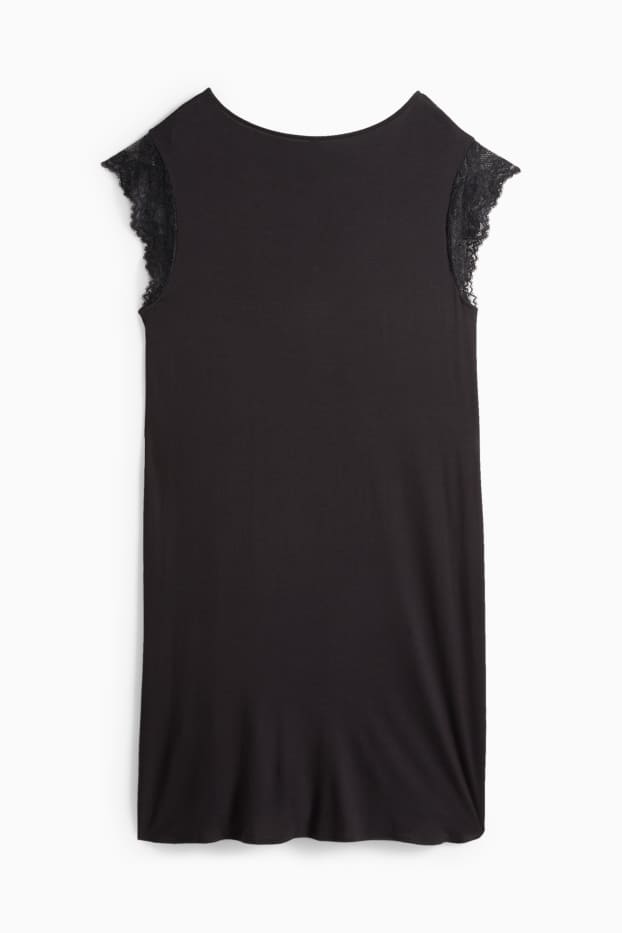 Dona - Camisa de dormir de viscosa - negre