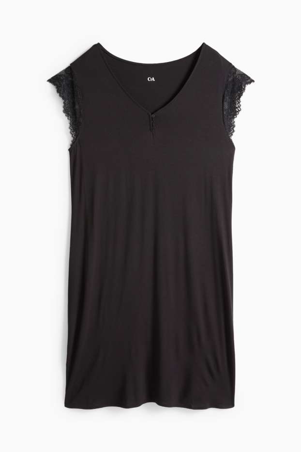 Dona - Camisa de dormir de viscosa - negre