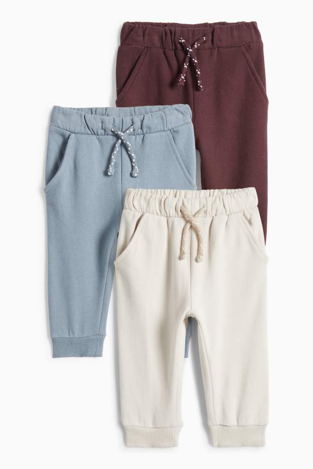 Baby Jungen - Multipack 3er - Baby-Jogginghose - blau  / beige