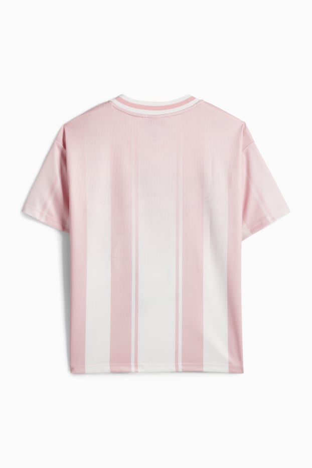 Děti - dívky - Cinnamoroll - tričko s krátkým rukávem - pruhované - růžová