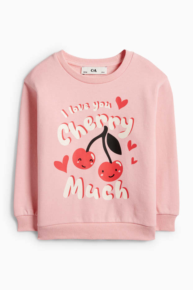 Enfants filles - Cerise - sweat - rose