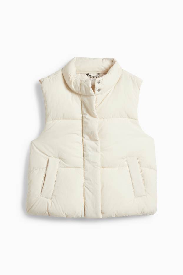 Kinder Mädchen - Steppweste - wasserabweisend - cremeweiß