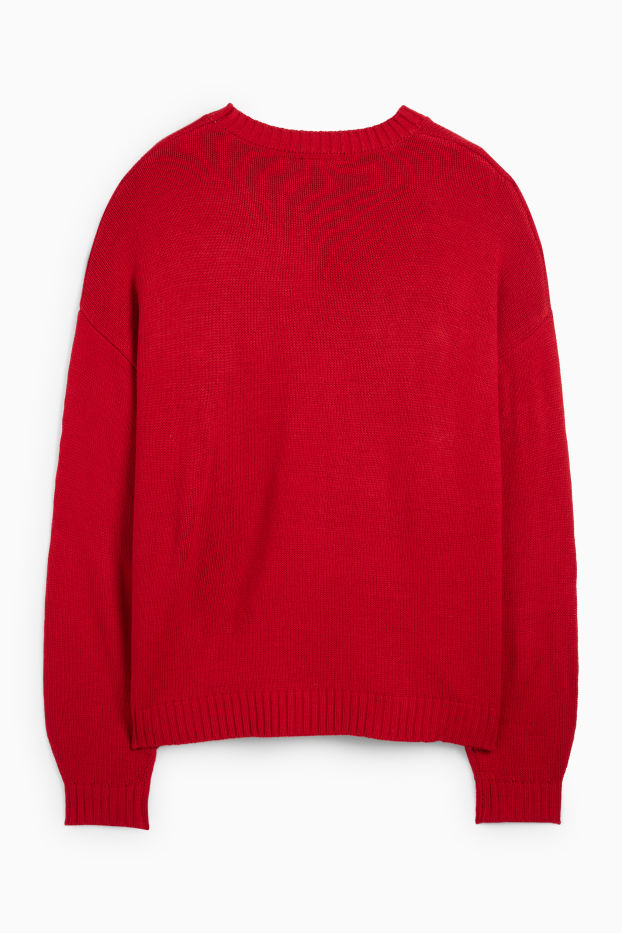 Damen - Der Grinch - Weihnachtspullover - rot