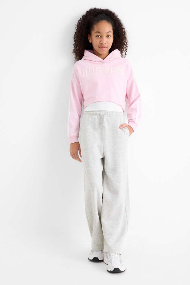 Enfants filles - Bas de jogging - gris clair chiné