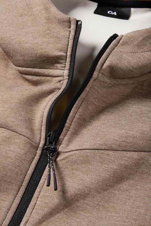 Heren - Sweatvest met capuchon - bruin