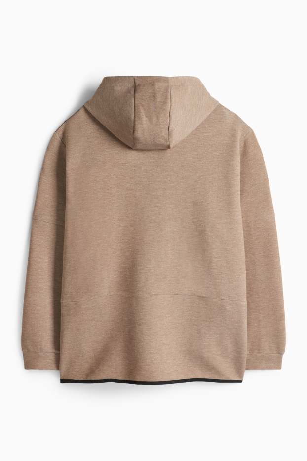 Heren - Sweatvest met capuchon - bruin