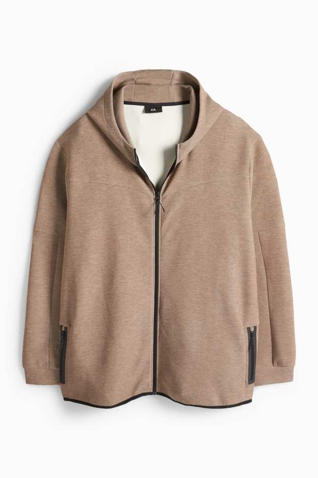 Heren - Sweatvest met capuchon - bruin