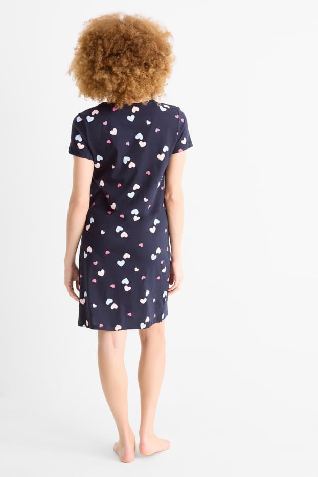 Dona - Camisa de dormir - estampada - blau fosc