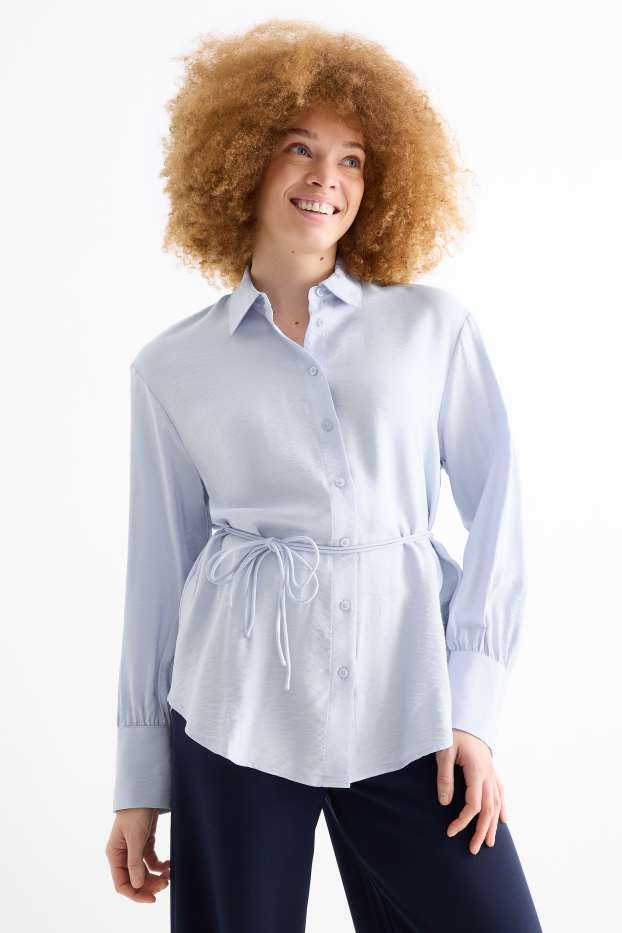 Damen - Bluse - hellblau