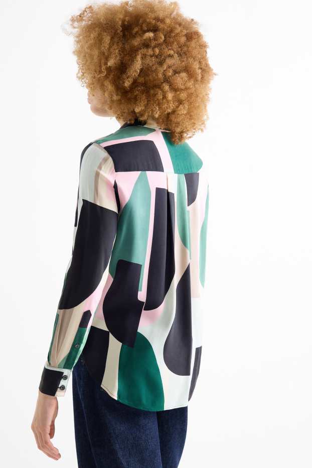 Damen - Bluse - gemustert - grün