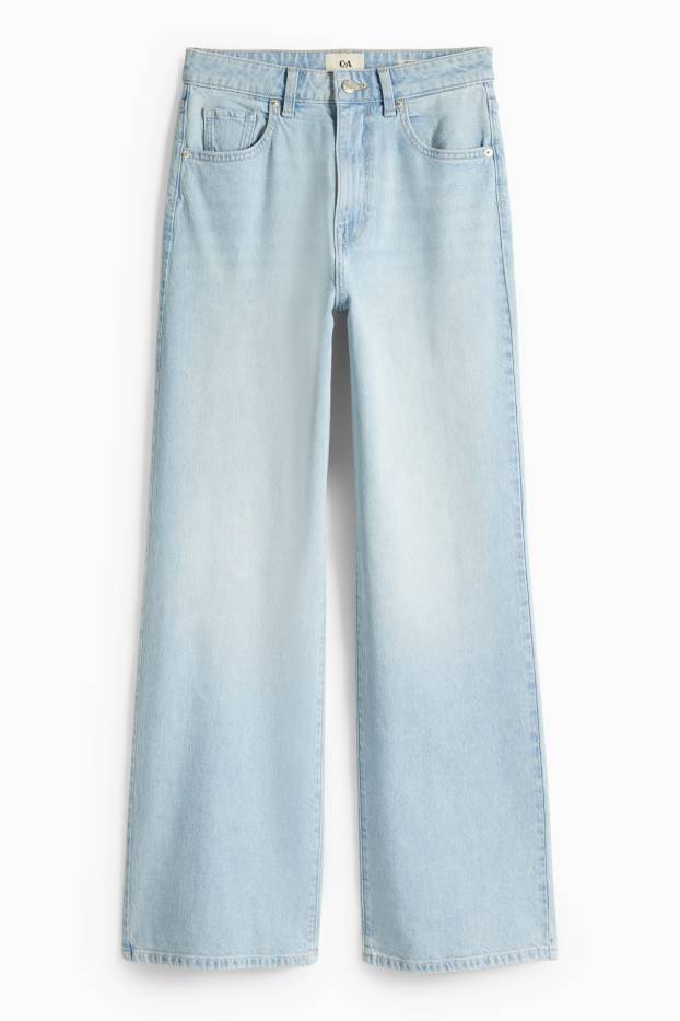 Femei - Wide leg jeans - talie înaltă - denim-albastru deschis