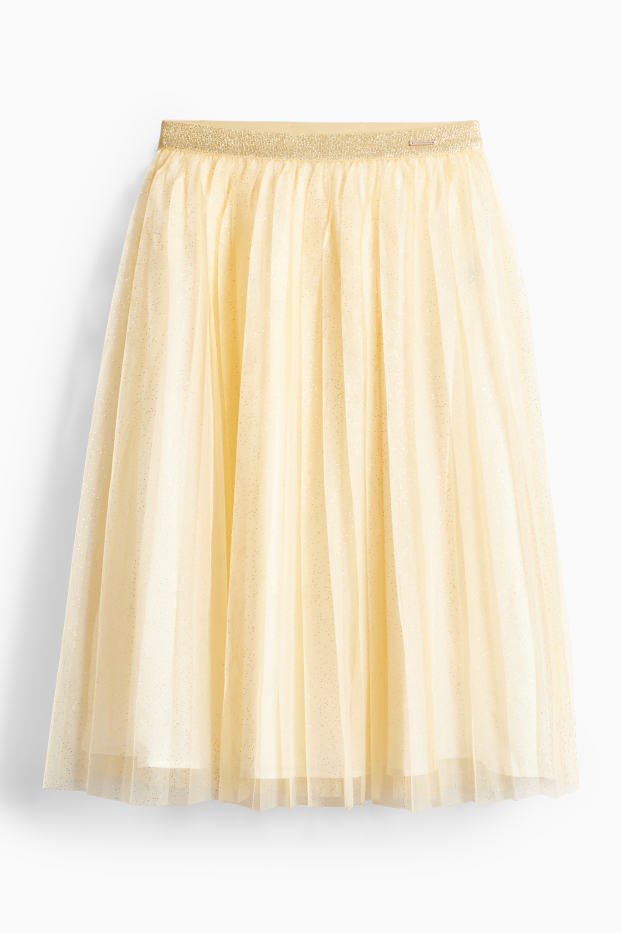 Children Girls - Skirt - shiny - yellow