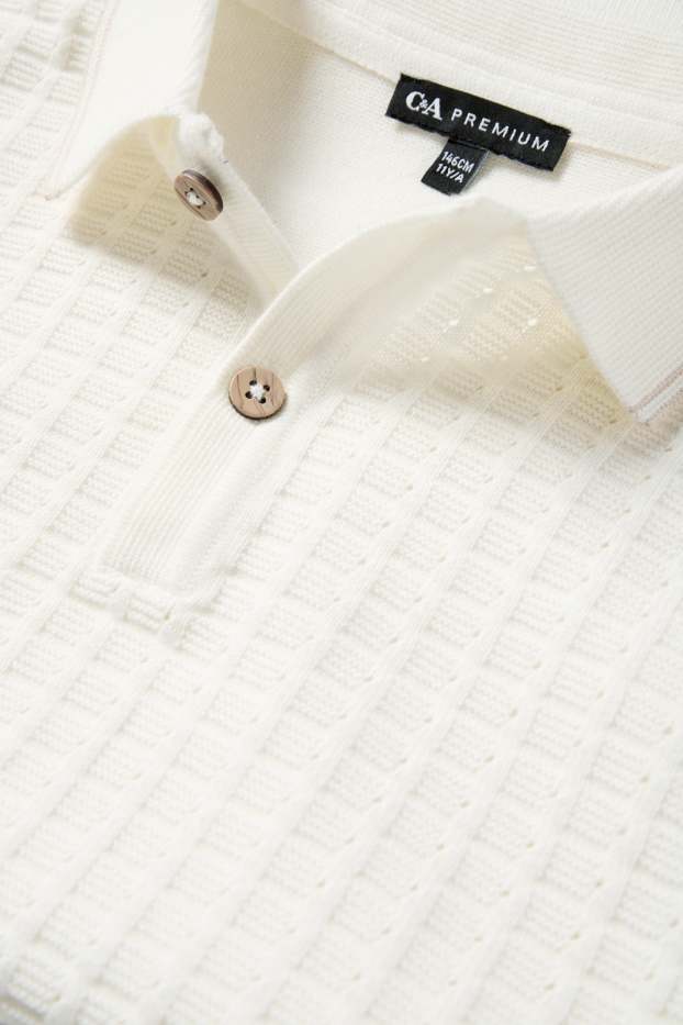 Children Boys - Polo shirt - textured - cremewhite